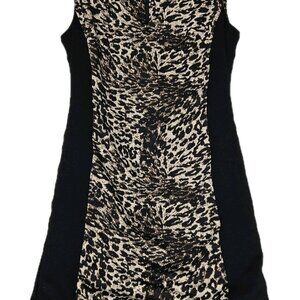 Victor Alfaro Womens Animal Print Panel Dress, Size Medium